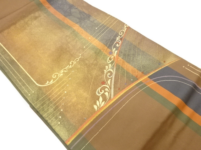 JAPANESE NAGOYA OBI / WOVEN WAVY STRIPE